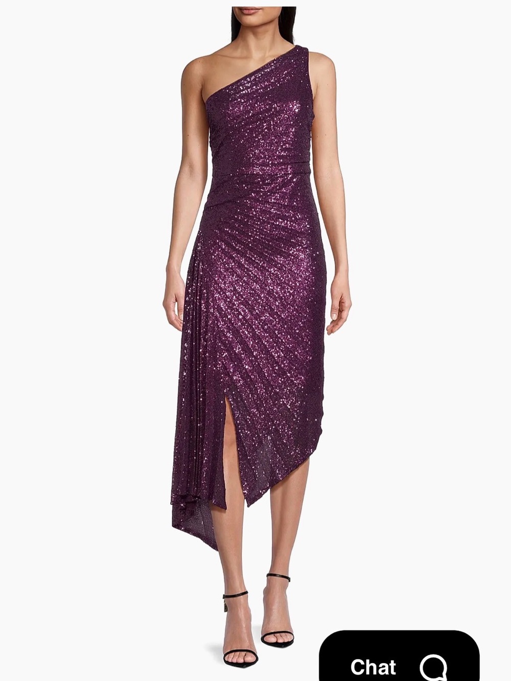 NWT Emanuel Ungaro One-Shoulder Purple Sequin Dress